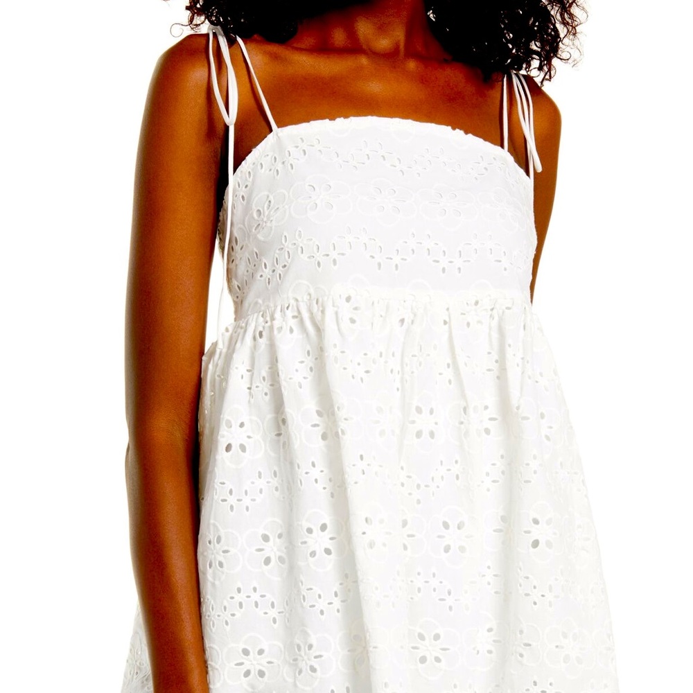 Amy Lynn Tie Shoulder Eyelet Top